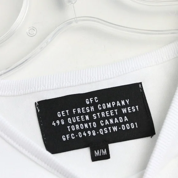 Get Fresh Company Toronto men's t-shirt white minimalist cotton celebrity fave M